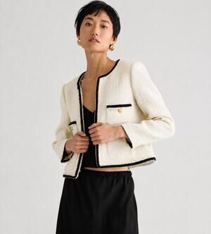 NWT J. Crew Frances Lady Jacket in Maritime Tweed Natural BT548 Size 12